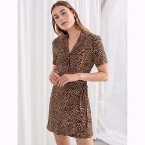 & Other Stories Leopard Side Tie Mini Dress